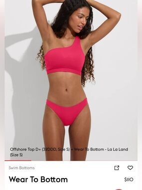 NWT Left On Friday Wear To Bikini Bottom in Hot Pink, Large
